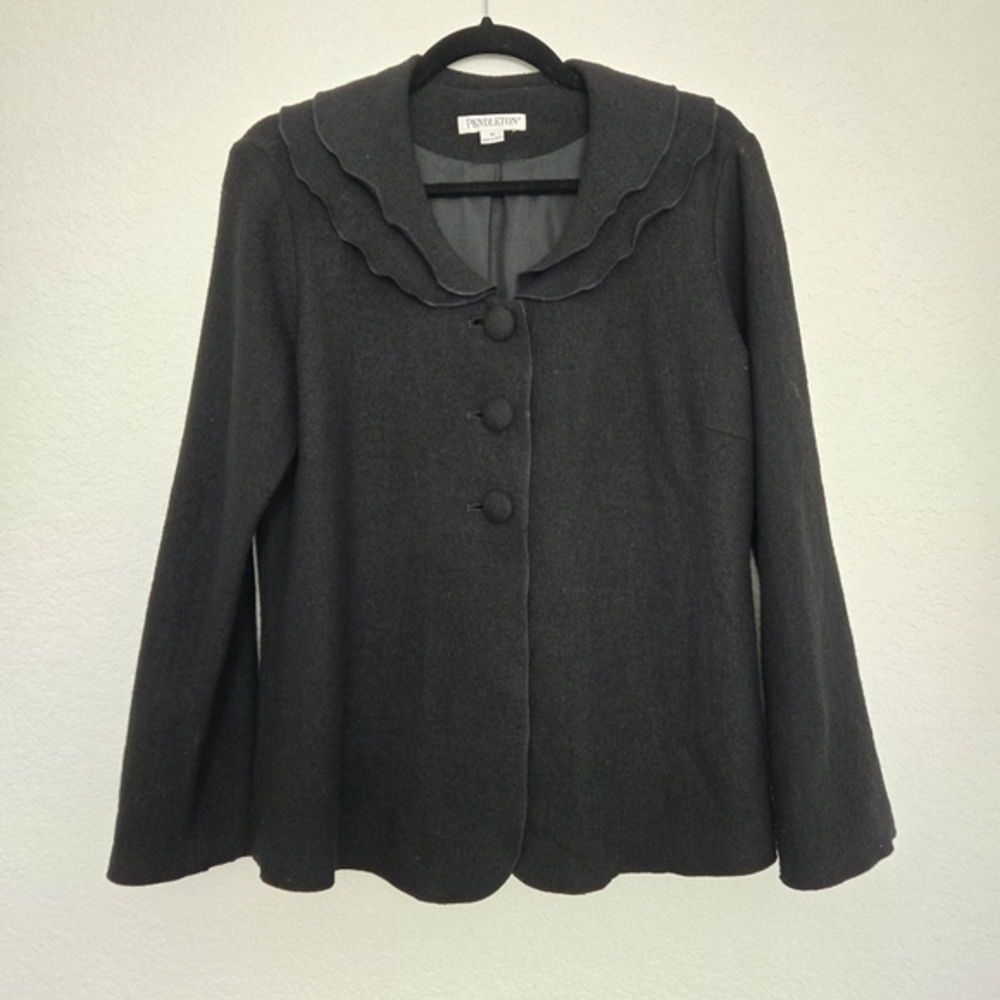 Pendleton‎ M Black Wool Three Button Coat
